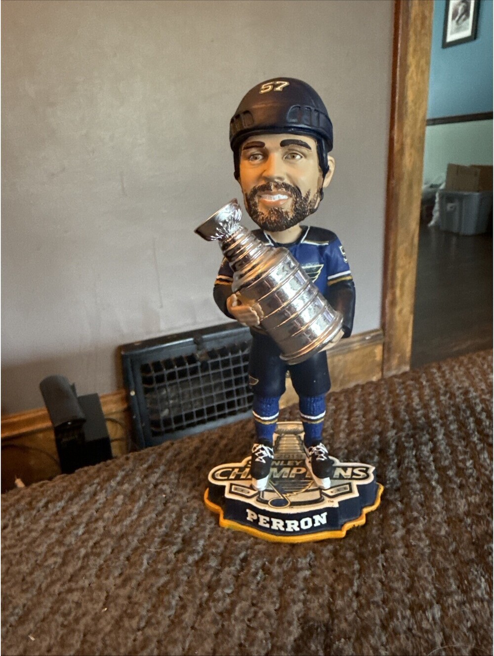 David Perron St. Louis Blues 2019 Stanley Cup Champions Bobblehead NHL #/2019